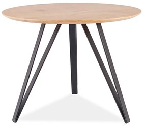 OFERTA Masa de dining din stejar cu picioare negre TETIS 100x100 calitatea a II-a