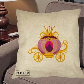 Perna Decorativa Trasura Regala Aurie, 40x40 cm, Crem, Husa Detasabila, Perna Inclusa, BEKZ®