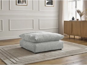 Taburet gri deschis cu tapițerie din chenille Neil – Bobochic Paris