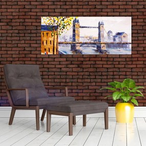 Tablou - Pictură oraș (120x50 cm)