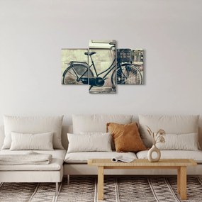 Tablou - Bicicleta de epocă cu flori (90x60 cm)
