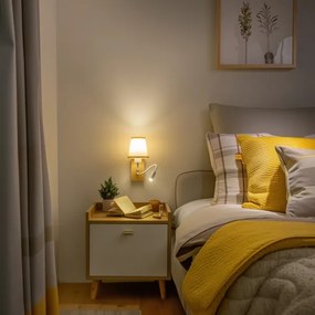 Lampă LED de perete Brilagi NUBILA WOOD 1xE27/25W/230V + LED/3W stejar/maro deschis