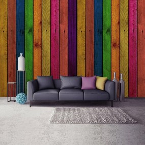 Fototapet - Scândură colorată (152,5x104 cm)