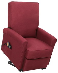 3098151 vidaXL Fotoliu de masaj cu ridicare, roșu vin, material textil