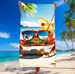 Prosop plaja JUST CHILL 100x180 cm colorat, 100% microfibra
