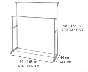 Suport de haine mobil telescopic din metal gri Twin - Wenko