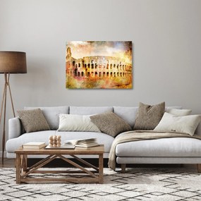 Tablou pe sticlă - Pictură digitală, Colosseum, Roma, Italia (70x50 cm)