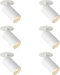 Set de 6 spoturi încastrate moderne albe GU10 50mm IP44 - Chels