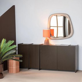 Comodă maro închis cu aspect de lemn de frasin 200x85x44 cm Brock – WOOOD