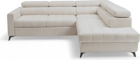 Colțar cu funcție de dormit Nardo L, extensibil, dreapta - chenille bej deschis Vibe 06