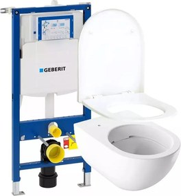 Pachet rezervor wc cu cadru incastrat Geberit Duofix Sigma si vas wc suspendat Geberit Acanto si capac wc Geberit Acanto