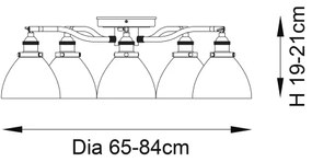 Endon 97248 - Plafonieră cu spoturi HANSEN 5xE14/7W/230V alamă