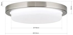 Plafoniera LED moderna LEROX 20cm crom satin