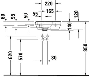 Duravit 7494000412 - Lavoar suspendat D-CODE 40x22 cm ceramică/alb lucios