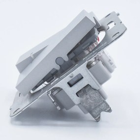 Intrerupator dublu cu led, 10A, IP20, Argintiu, Panasonic Arkedia Slim/Karre Plus