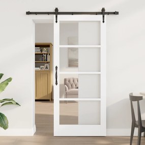 vidaXL Ușă glisantă Manual ORKDAL Alb 86 x 198.5 cm Lemn și metal