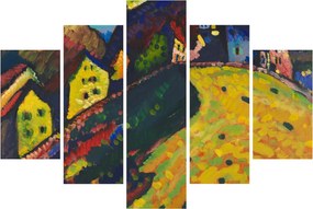 Tablou - Vasily Kandinsky, Houses at Murnau, reproducere (150x105 cm)