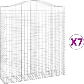 vidaXL Coșuri gabion arcuite, 7 buc, 200x50x220/240cm, fier galvanizat