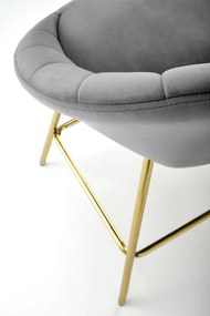 Scaun de bar H112 velvet gri