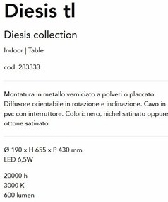 Lampa LED de masa minimalista Diesis tl negru