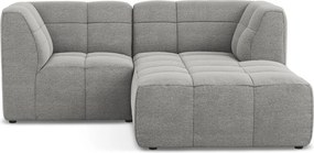 Colțar gri cu tapițerie din țesătură bouclé (cu colț pe partea dreaptă/cu șezlong) Aloha – Makamii