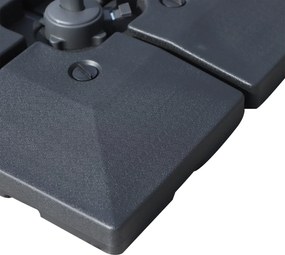 Outsunny Set 4 Baza Incrucisata pentru Umbrela de Gradina de Umplut cu Apa si Nisip,Negru, 51x51x12cm