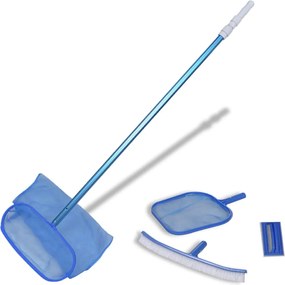 vidaXL Set de curățare a piscinei 1 perie 2 skimmere 1 tub telescopic