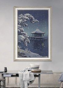 Tablou Framed Art Snow At Ukimido By Koitsu
