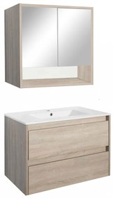 Mobilier complet de baie Porto 80 în culoarea stejarului Sonoma