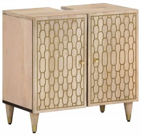 vidaXL Dulap pentru chiuveta de baie, 62x33x58 cm, lemn masiv de mango