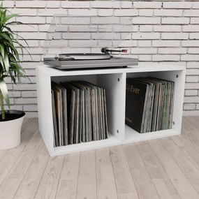 vidaXL Cutie pentru depozitare vinyl-uri, alb, 71 x 34 x 36 cm, pal