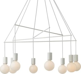 Redo 01-1564 - Lustra suspendată pe cablu MIKADO 8xE27/42W/230V Ø 82 cm alb