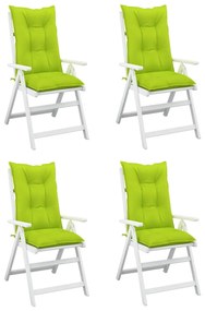 Perne pentru scaun de gradina, 4 buc., verde aprins 120x50x7 cm 4, verde aprins, 120 x 50 x 7 cm