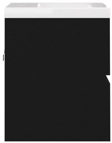 Dulap cu chiuveta incorporata, negru, PAL Negru, 41 x 38.5 x 45 cm, fara oglinda