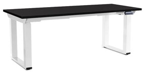 Masă înălțime reglabilă OfficeTech Strong 180 x 80 cm, picioare albe, negru