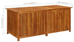 Lada de depozitare gradina, 175x80x75 cm, lemn masiv de acacia 175 x 80 x 75 cm