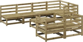 vidaXL Set canapea de grădină, 8 piese, lemn de pin tratat