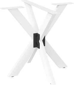 vidaXL Picior masă de sufragerie, formă de păianjen, alb, 85x85x(72-73) cm, oțel