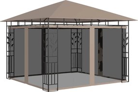 vidaXL Pavilion cu plasă anti-țânțari, gri taupe, 3x3x2,73 m, 180 g/m²