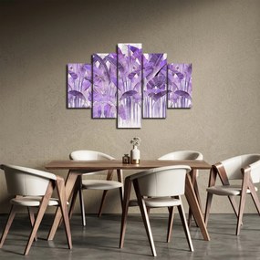 Tablou - Frunze violet în tencuială (150x105 cm)