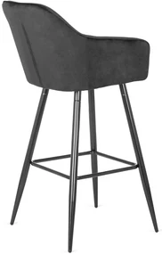 JAKS Scaun de bar Salem velvet negru