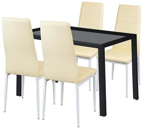 Nicole 4+1 set de luat masa bej