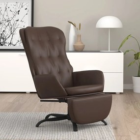 3097687 vidaXL Scaun de relaxare cu taburet, maro, piele ecologică