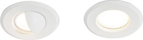 Set de 5 spoturi încastrate moderne albe, inclusiv LED IP67 - Linsey