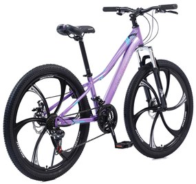 Bicicleta Caraiman, roti 24 sau 26 inch, cadru otel, frane pe disc, mov, BC26