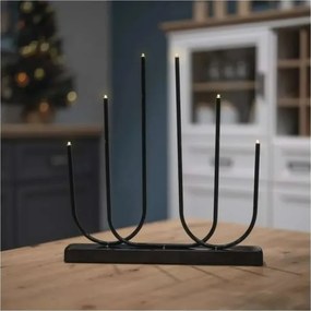 Suport pentru lumânare LED de Crăciun 6xLED/2xAA negru