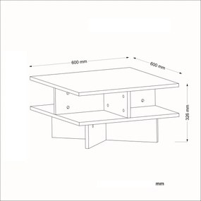 Măsuță de cafea Hamton White and Walnut