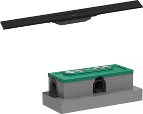 Set rigola pentru dus plus capac Hansgrohe RainDrain Flex ajustabil negru mat 80 cm