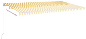 Copertina retractabila manual cu LED, galben si alb, 600x350 cm Galben si alb, 600 x 350 cm