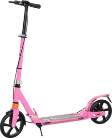 AIYAPLAY Trotinetă copii Scooter cu mânere reglabile trotinetă pliabilă pentru copii 6-12 ani 94 x 36 x 88-103 cm Roz | Aosom Romania